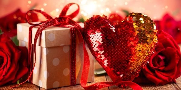 Premium red gift and roses